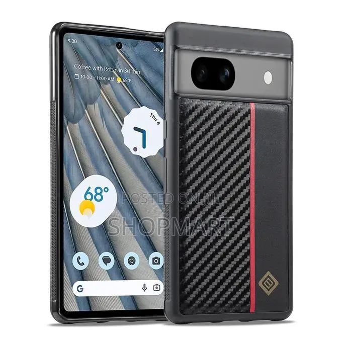 Carbon Fiber Texture Design Leather Phone Case for Google Pixel 8a