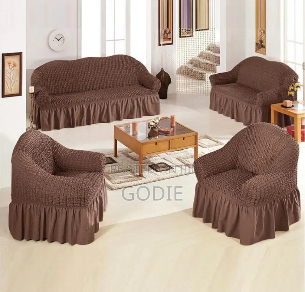 7 Seater Stretchy Sofa Covers With a Ruffle Skirt.