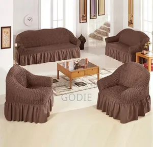 7 Seater Stretchy Sofa Covers With a Ruffle Skirt.