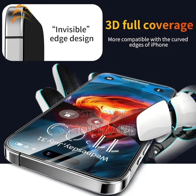 Case Pack of 3 for iPhone 16, iPhone 15 (6.1 Inches), Tempered Glass