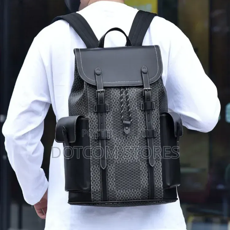 Patterned Leather Backpack.
