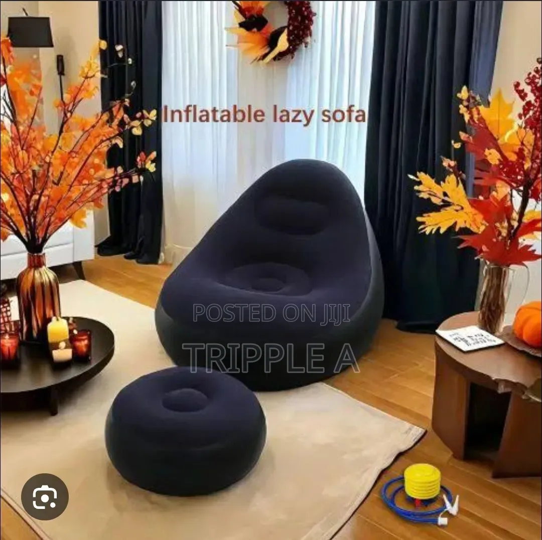 Portable Air Pump Sofa With Foot Rest and Manual Pump