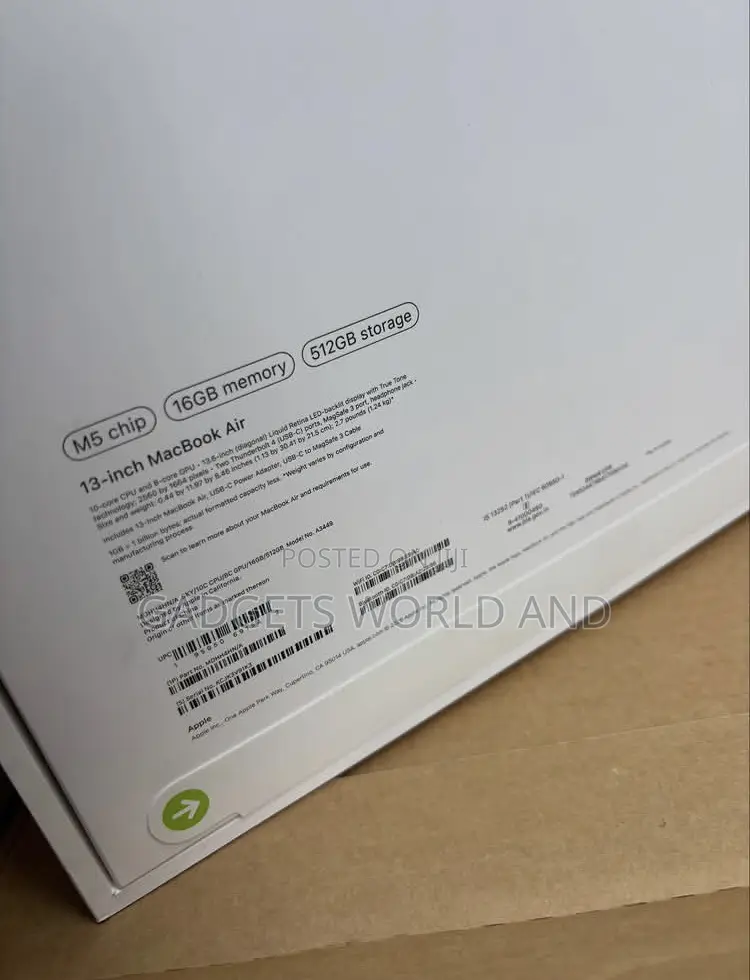 New Laptop Apple MacBook Air 2025 M4 13-inch 16GB Apple M5 SSD 512GB