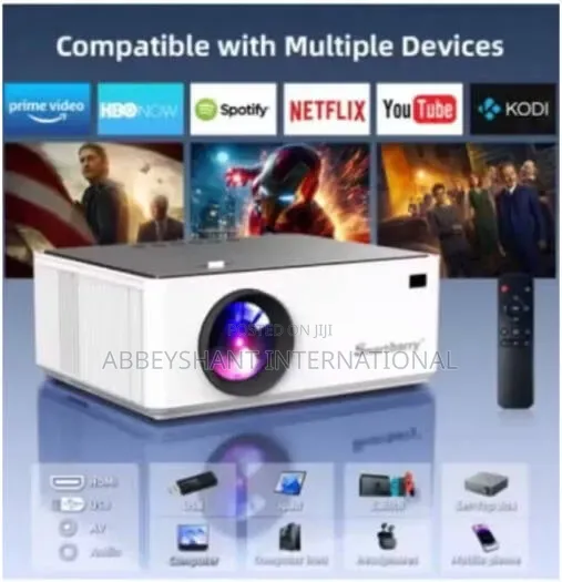 Portable HDR Projector With 250 Ansi Lumens 5g Wi-Fi Connectivity.