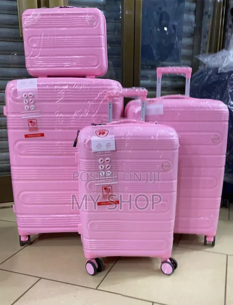 Executive Travel Suitcases Set 4pcs Pink - Stylish Kwanjula Gift Cases