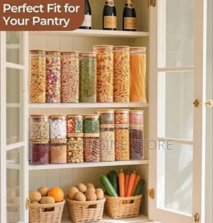 Premium Clear Glass Food Storage Canisters With Airtight Bamboo Lids