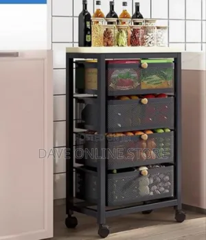 Stylish Functional 5-Drawer Rolling Mesh Storage Cart .