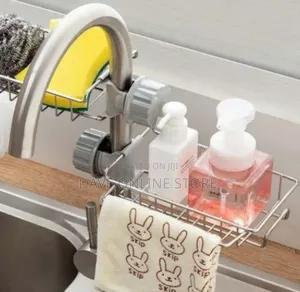 Space-Saving Faucet-Mounted Stainless Steel Sink Caddy