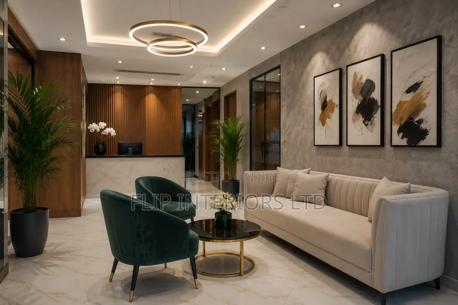 Luxury Office Waiting Area Interior Enhancement Services