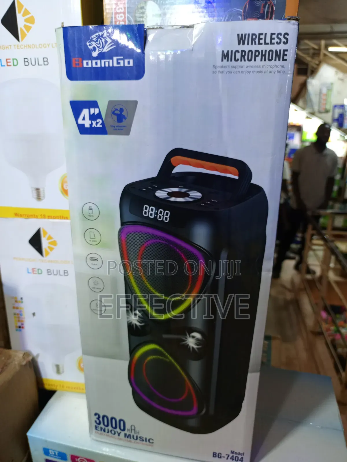 Bg 7404 Wireless Karaoke Speaker With Multi-Color RGB Lights.