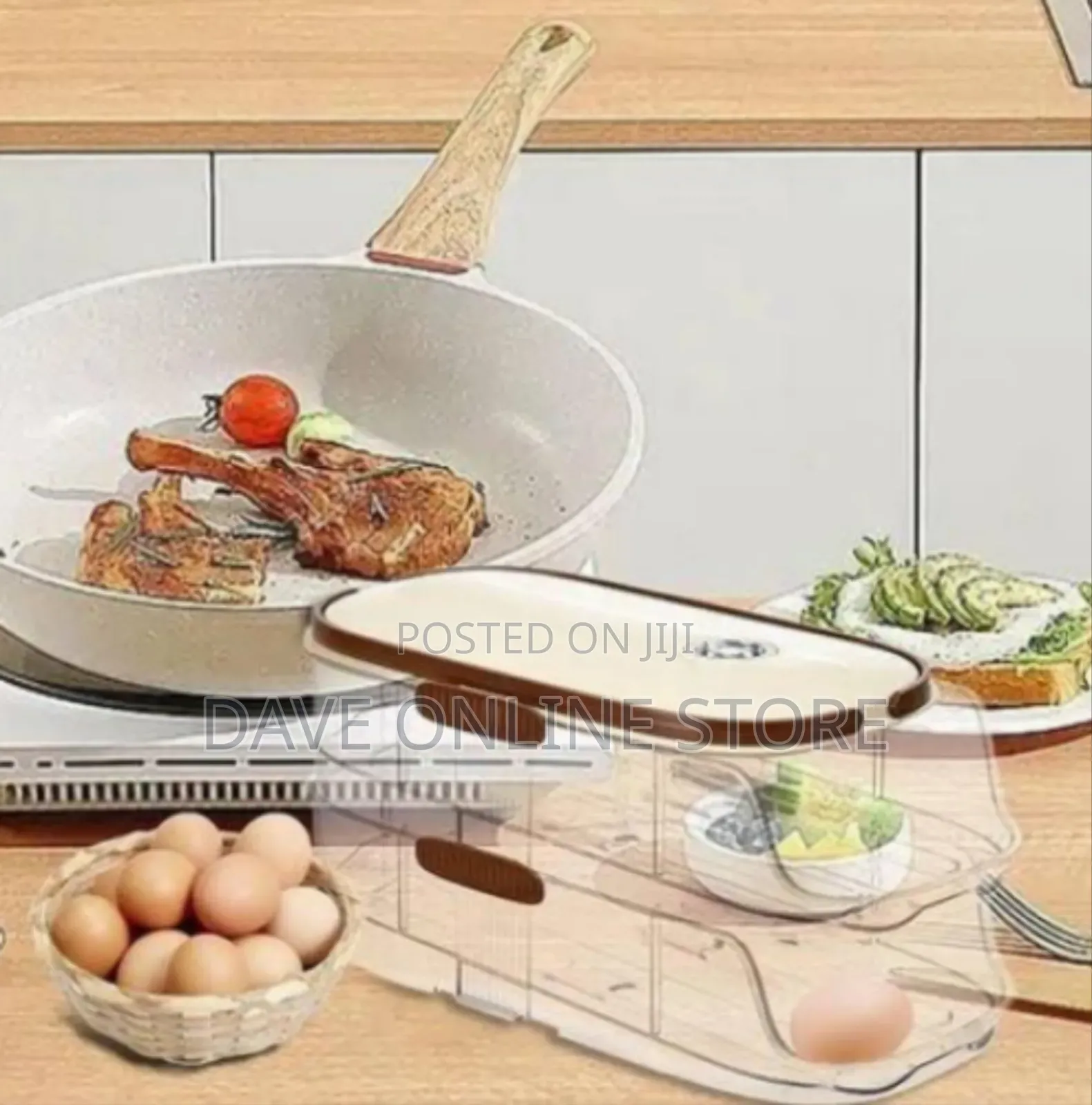 Space-Saving Stackable Refrigerator Egg Holder With Drawer Design
