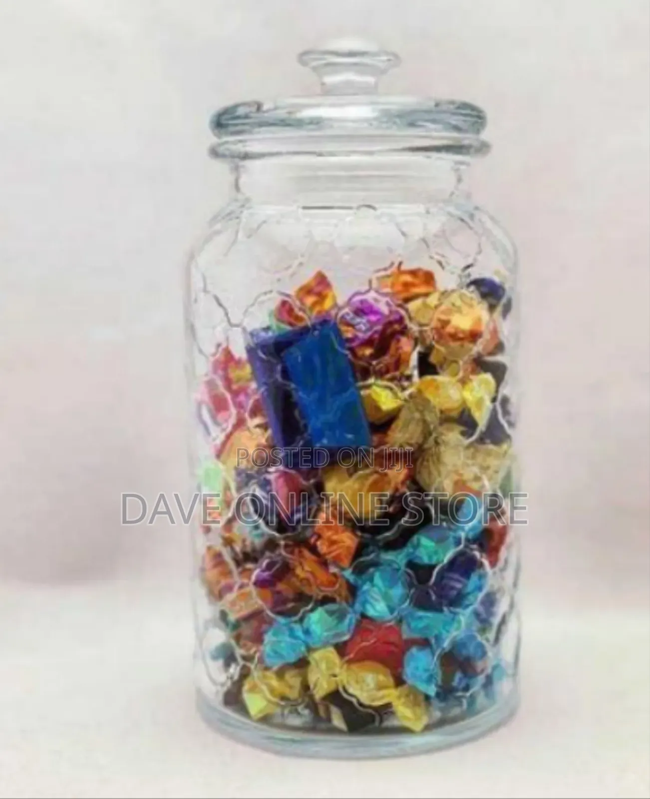Elegant Ribbed Glass Storage Jar With Glass Lid