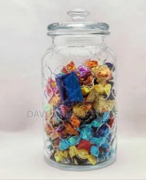 Elegant Ribbed Glass Storage Jar With Glass Lid