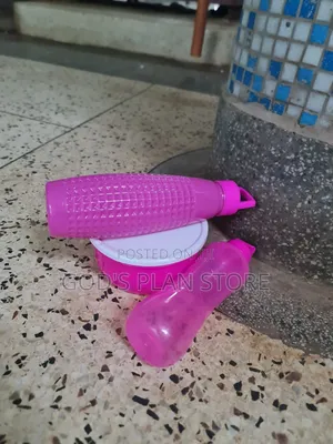 Pink Plastic Kids Container and Bottle Kids Container With Bottle