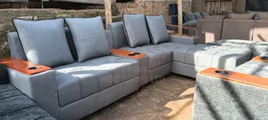 L Shaped Sofa/L Shaped Sofa/ Sofas Set/With Middle Cup Holder/ Gray