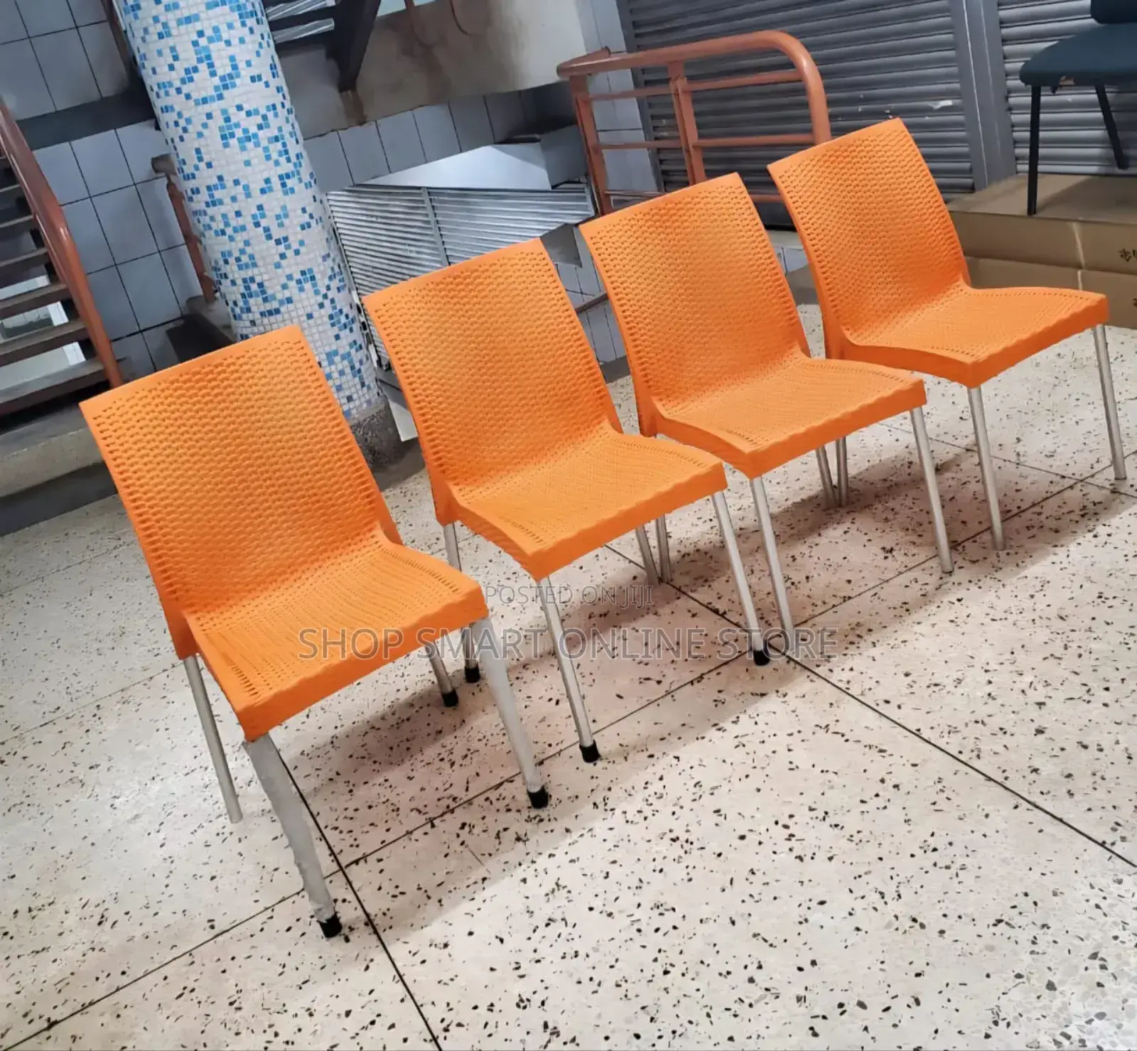 Matted Orange Dining Plastic Chairs Plastic Chairs