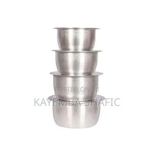 4-piece Stainless Steel Sufuria Set - Silver, Lightweight