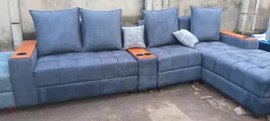Brand New Luxury Sofa Set/Blue L Shaped Sofa/Ll Shape Sofas/Cup Holder
