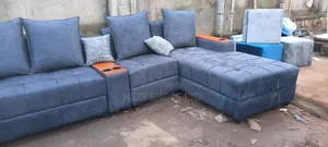 Brand New Luxury Sofa Set/Blue L Shaped Sofa/Ll Shape Sofas/Cup Holder