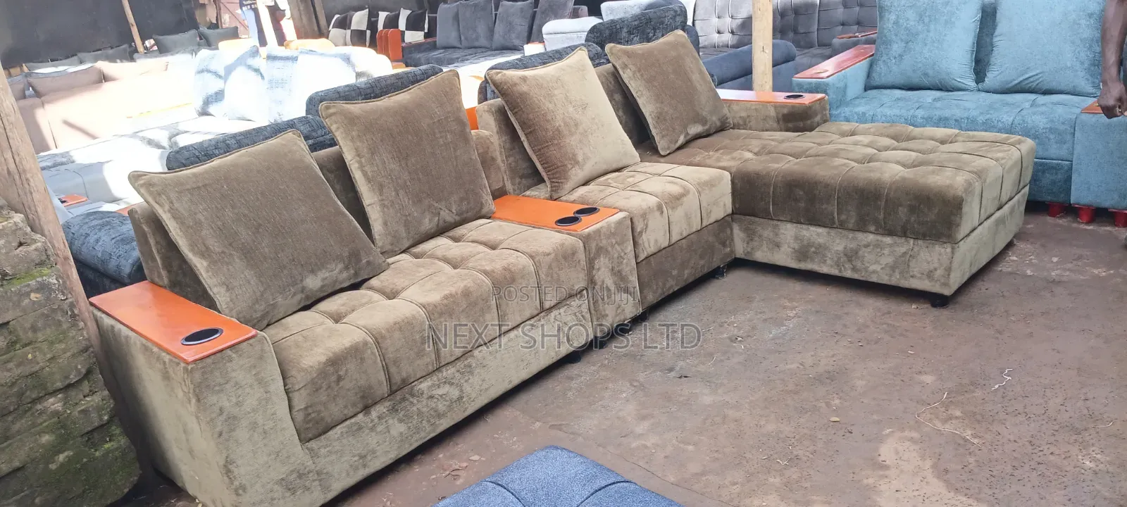 Super Quality L Shaped Sofa/Luxury L Shaped Sofa Set/ Cup Holder/Luxur