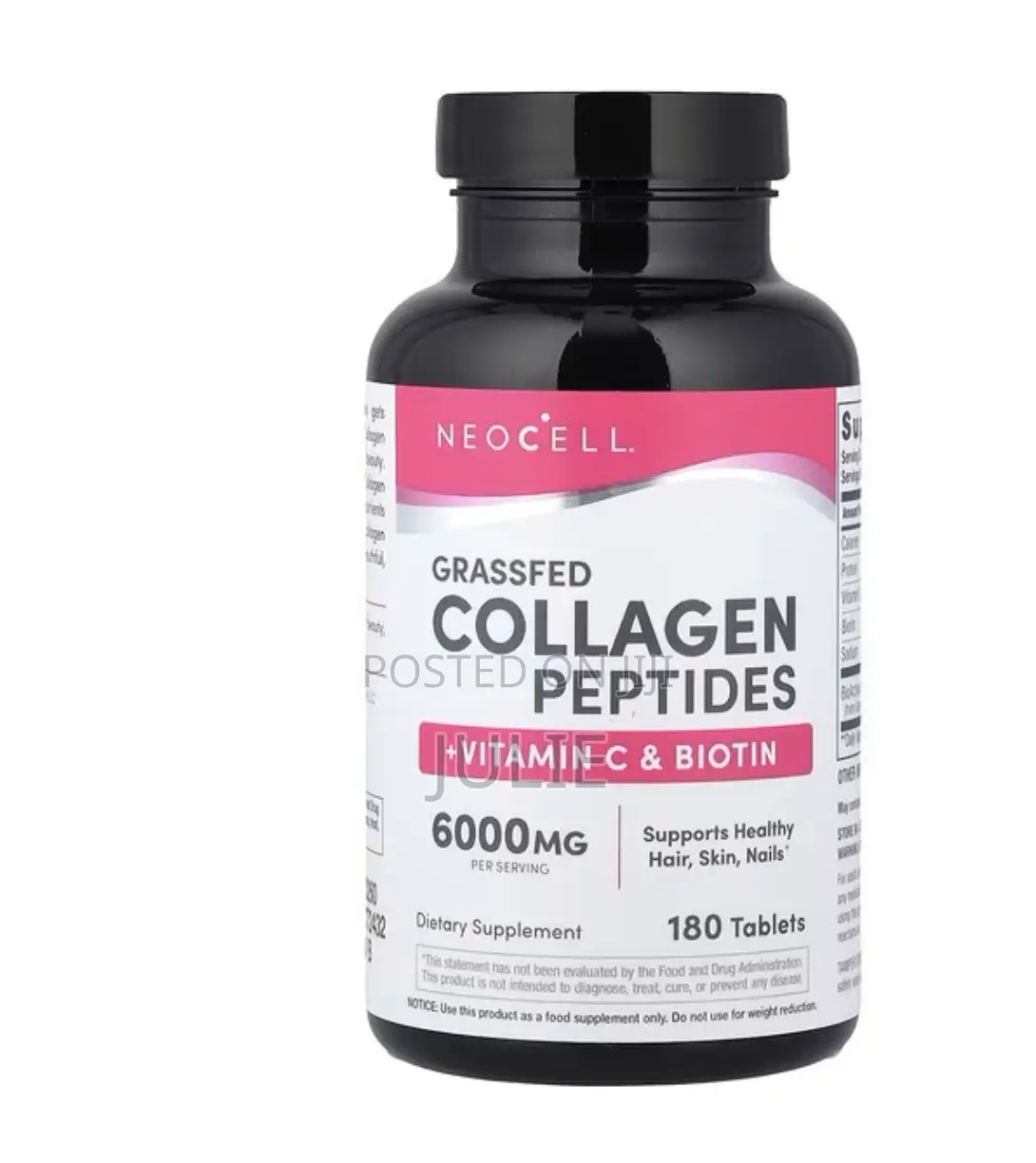 Neocell Collagen Peptides With Vitamin C Biotin (180) Tabs Inside
