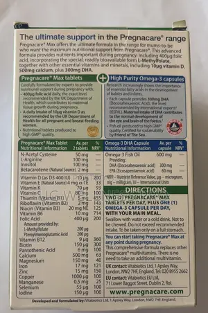 Vitabiotics Pregnacare Max 84 Tablets and Capsules