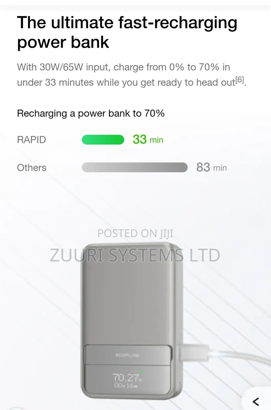 Lish) Ecoflow Rapid Magnetic Power Bank 5000mah