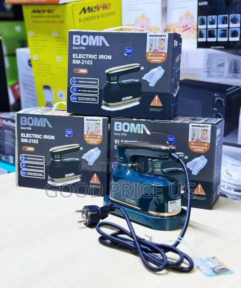 Boma Bm-2103 Electric Steam Iron in a Black Finish.