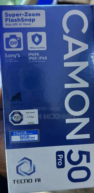 New Tecno Camon 50 Pro 256 GB Blue