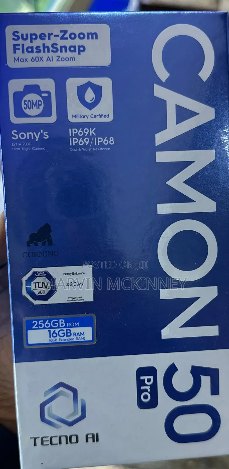 New Tecno Camon 50 Pro 256 GB Blue
