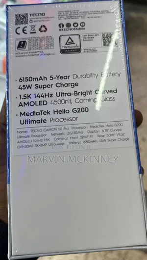 New Tecno Camon 50 Pro 256 GB Blue