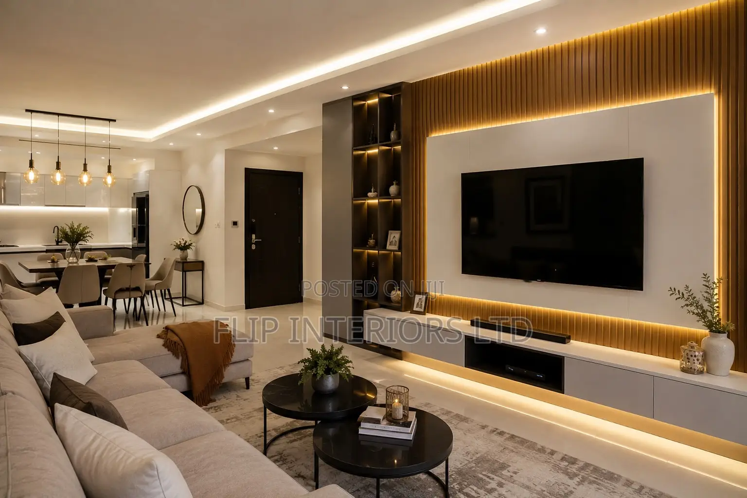 Elegant Luxury Apartment Interior Construction Services