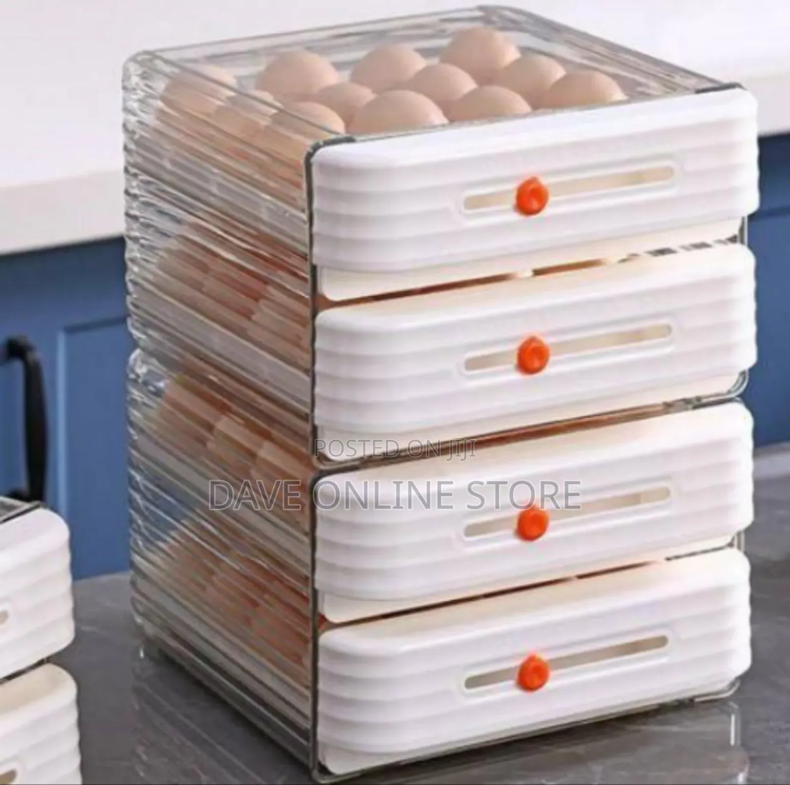 Space-Saving Stackable Refrigerator Egg Dispenser With Drawers