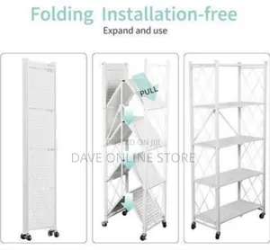 Versatile Foldable Rolling Storage Shelf