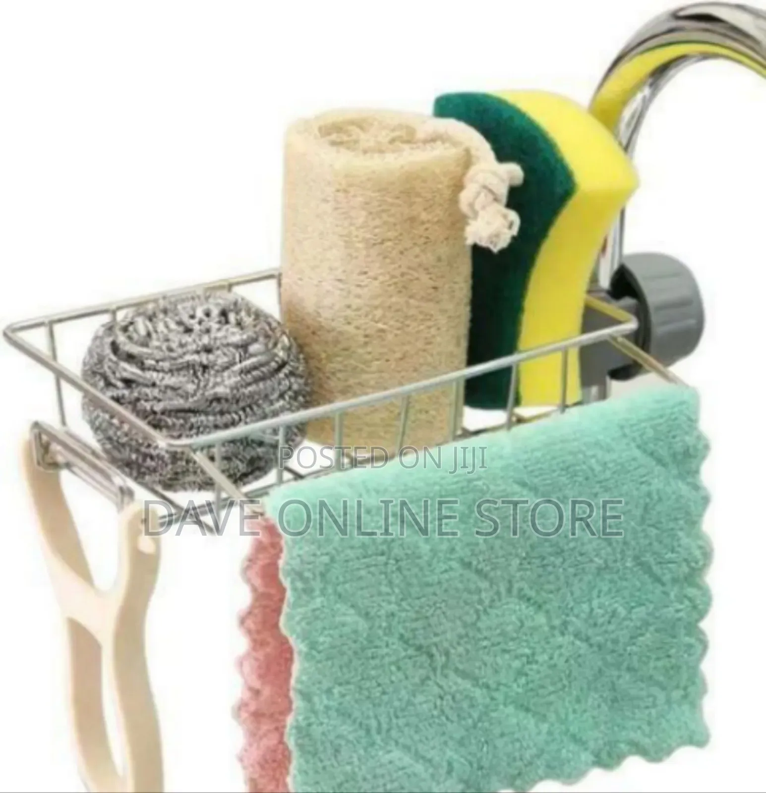 Multi-Functional Faucet Storage Rack for Kitchen and Bathroom