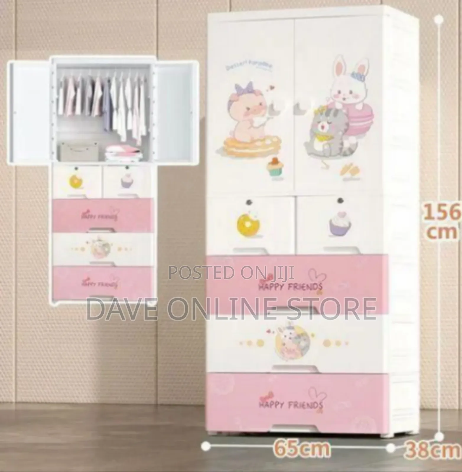 Adorable Kids' Plastic Wardrobe Storage Organizer
