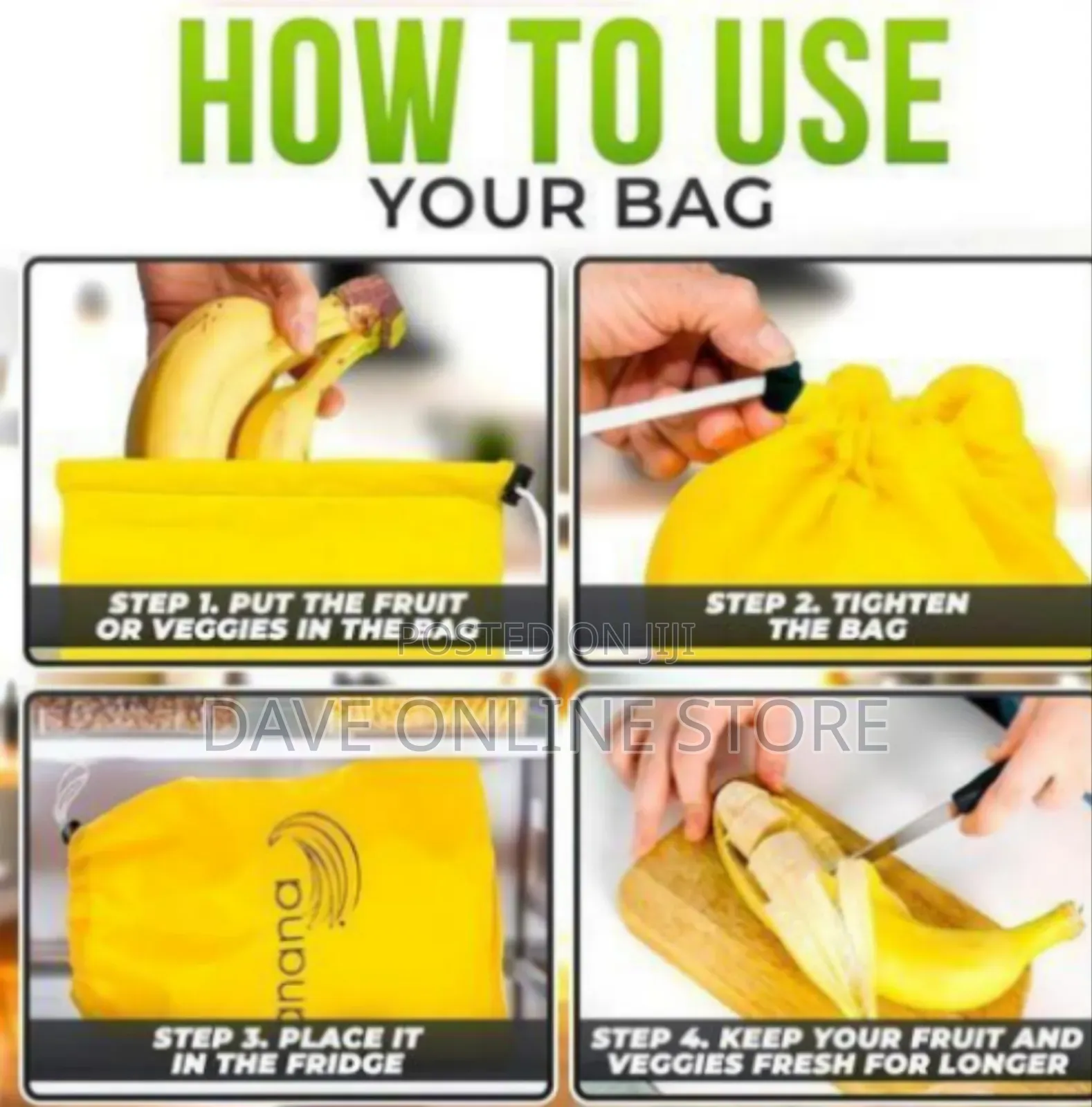 Reusable Food Storage Bag for Produce and Refrigeration