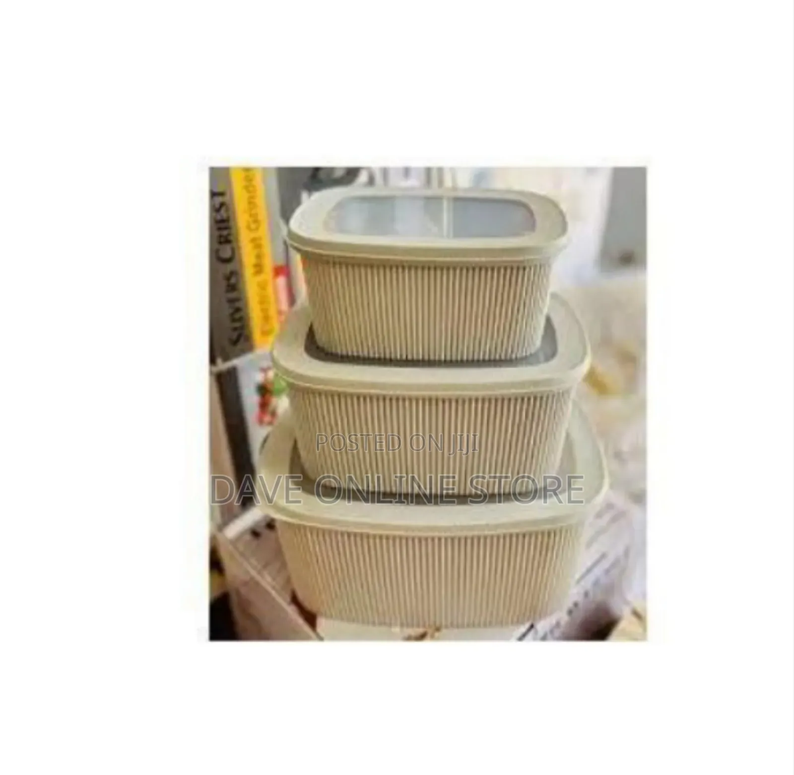 Stackable Rectangular Food Storage Containers (Set of 3)