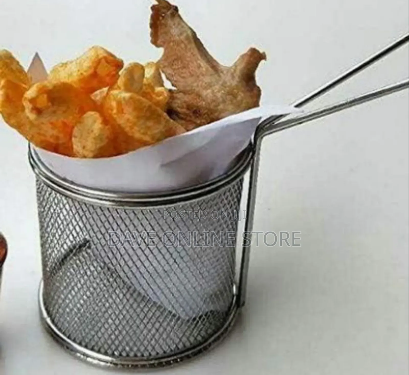 Set of Six Stainless Steel Mini Frying/Serving Baskets