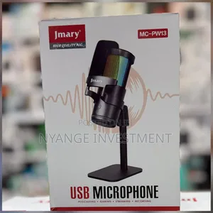 Jmary Mc-Pw13 Usb Microphone Featuring RGB Lighting and Desktop Stand