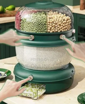 Multi-Tier Rotating Grain Dispenser and Dry Food Organizer