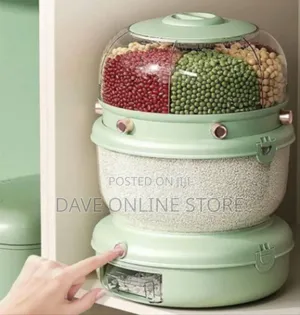 Multi-Tier Rotating Grain Dispenser and Dry Food Organizer