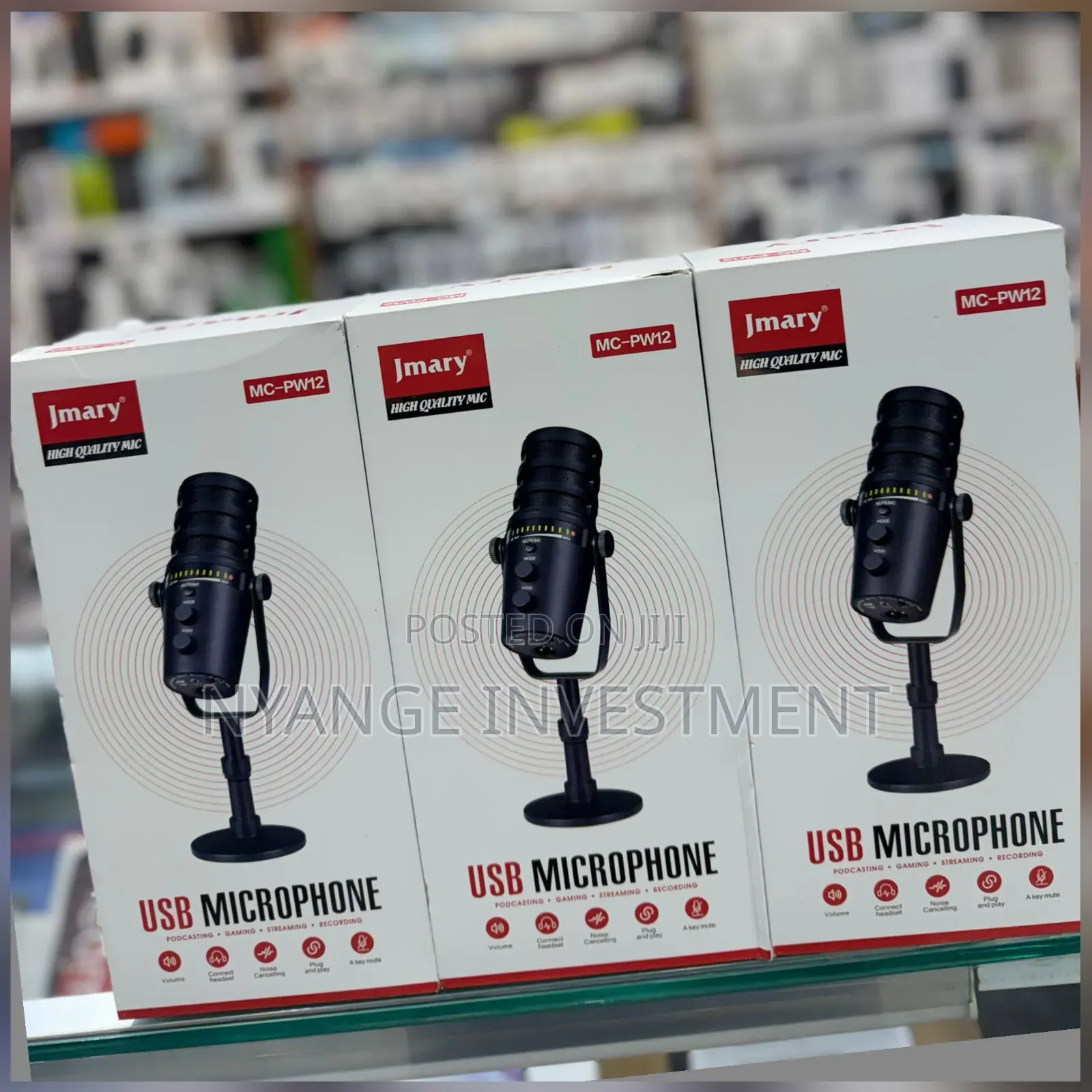 Jmary Mc-Pw12 Usb Desktop Microphone for Podcasting and Live Streaming