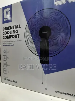 Geepas Wall Mount Fan With Two Strings - White