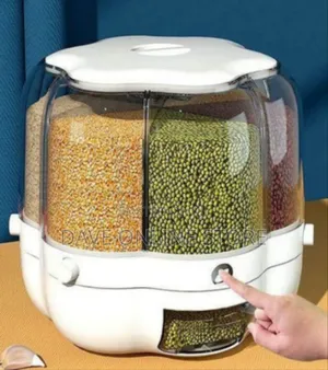 Multi-Functional Rotating Grain Dispenser and Dry Food Storage