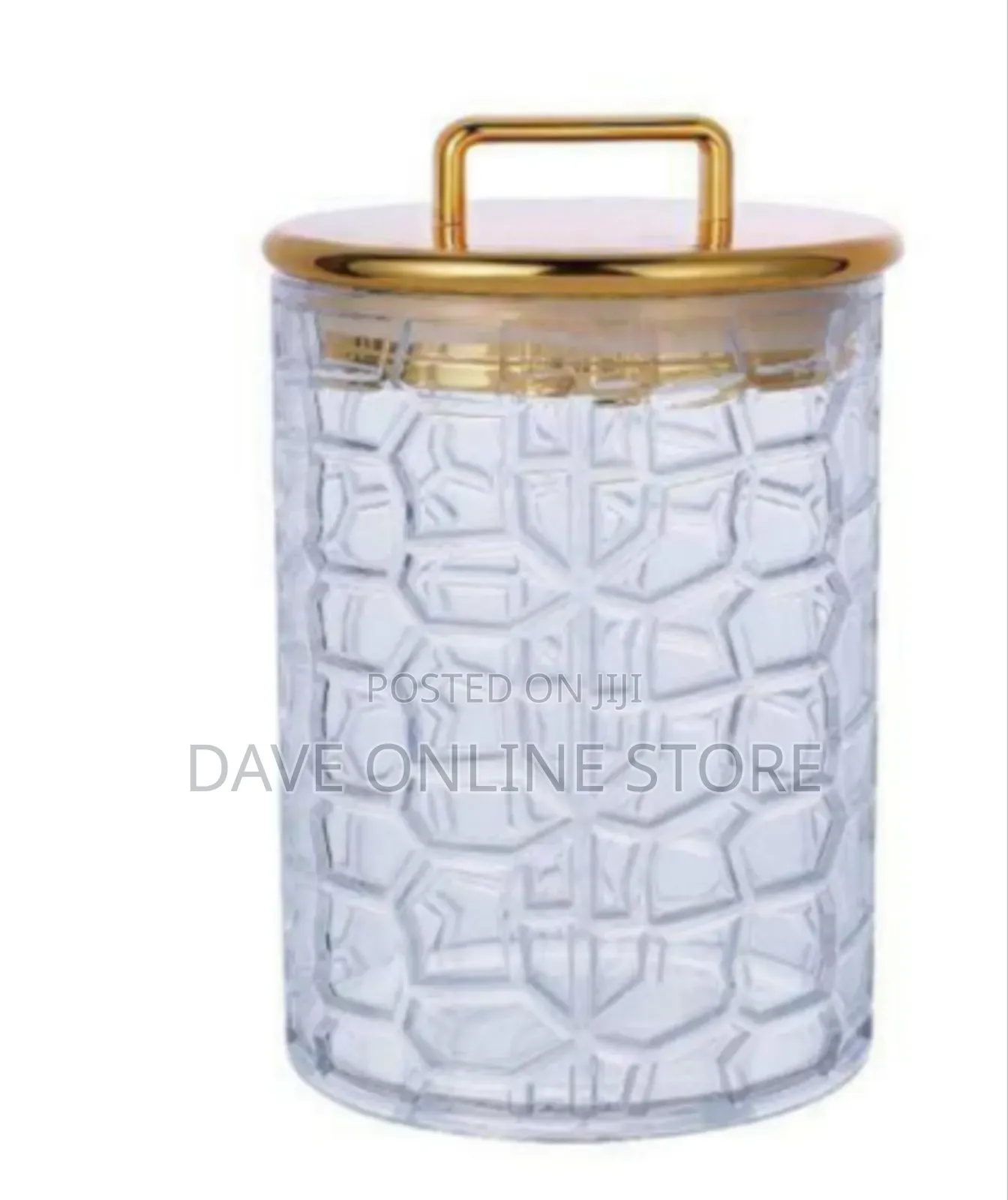 Set of 3 Decorative Glass Storage