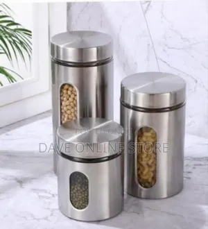 Stainless Steel Kitchen Canister Set With Viewing