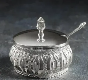 Elegant Silver-Plated Serving Bowl / Decorative Jar