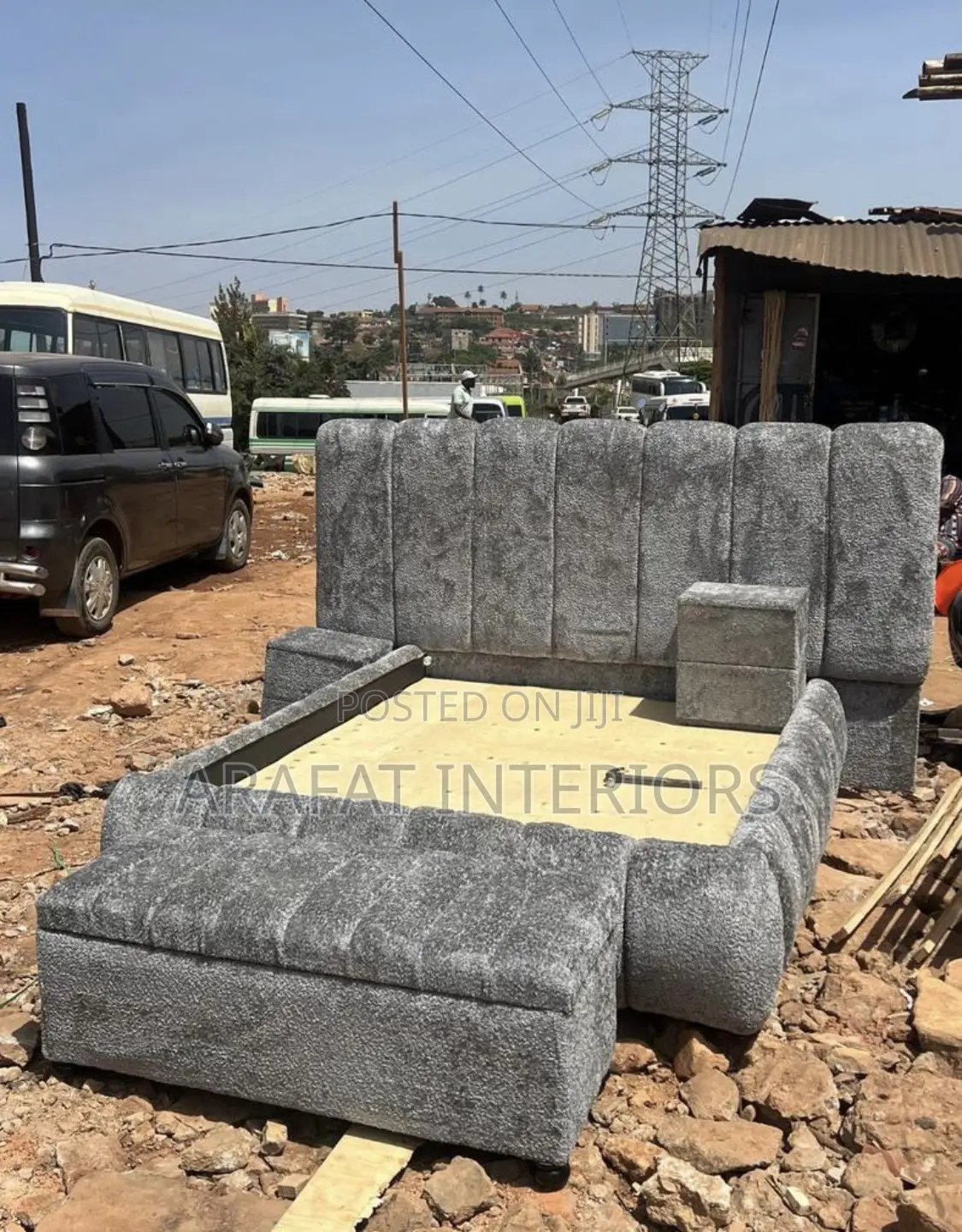 Luxury High-Back Sectional Upholstery Bed