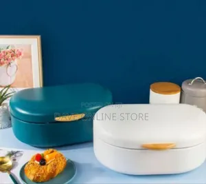 Modern Metallic Oval Bread Box